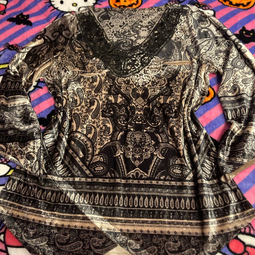 Vintage Dark Boho Top